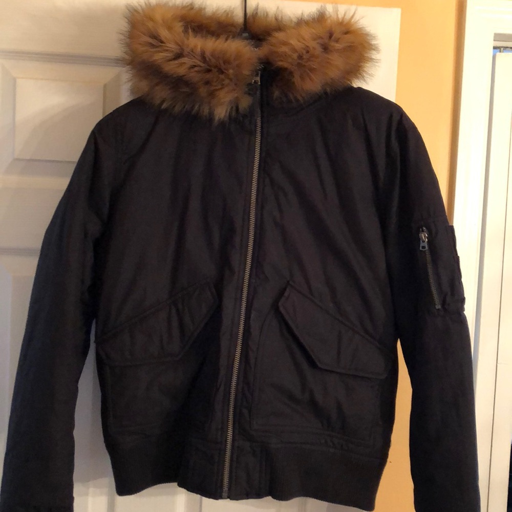 Gap Men’s Faux Fur Hooded Jacket Size M